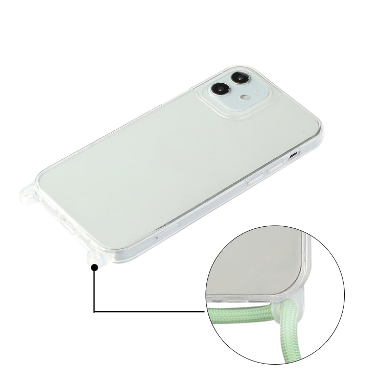 For iPhone 12 mini Shockproof Ultra-thin TPU + Acrylic Protective Case with Lanyard