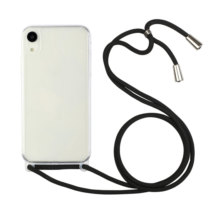 For iPhone XR Shockproof Ultra-thin TPU + Acrylic Protective Case with Lanyard