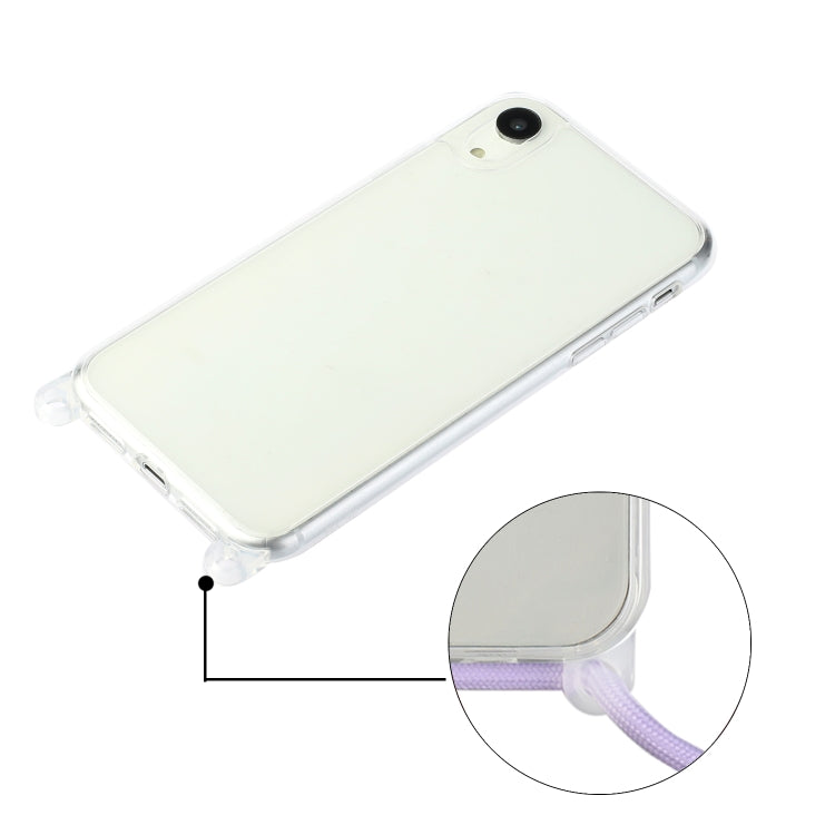 For iPhone XR Shockproof Ultra-thin TPU + Acrylic Protective Case with Lanyard