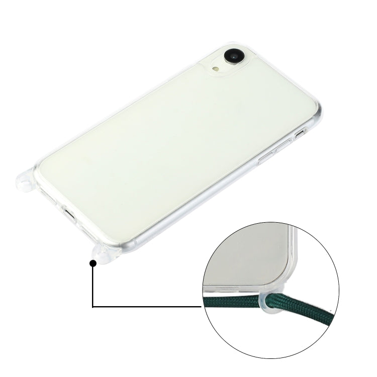 For iPhone XR Shockproof Ultra-thin TPU + Acrylic Protective Case with Lanyard
