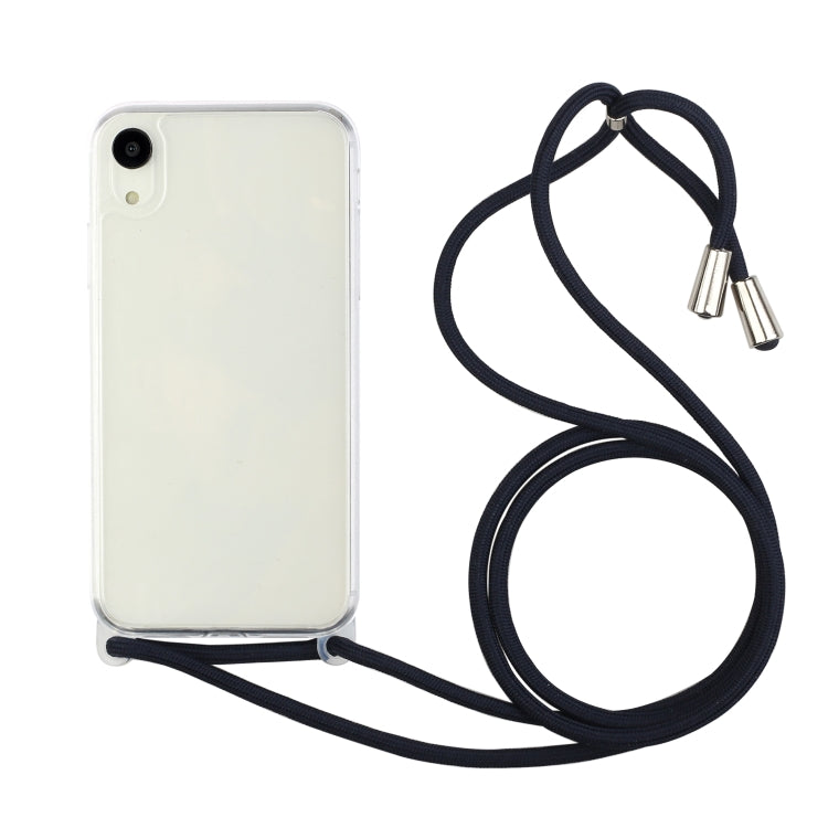 For iPhone XR Shockproof Ultra-thin TPU + Acrylic Protective Case with Lanyard