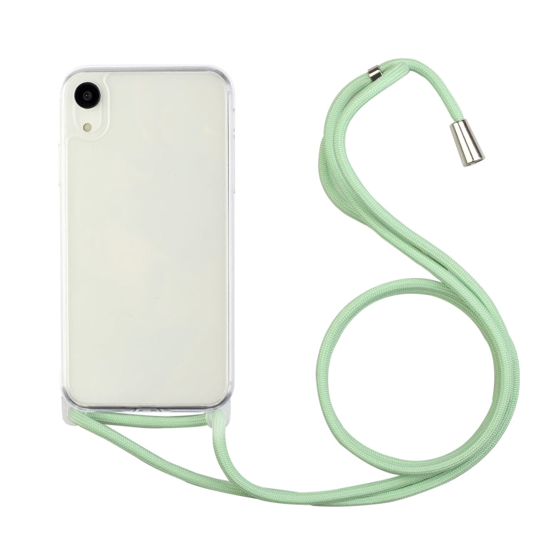 For iPhone XR Shockproof Ultra-thin TPU + Acrylic Protective Case with Lanyard