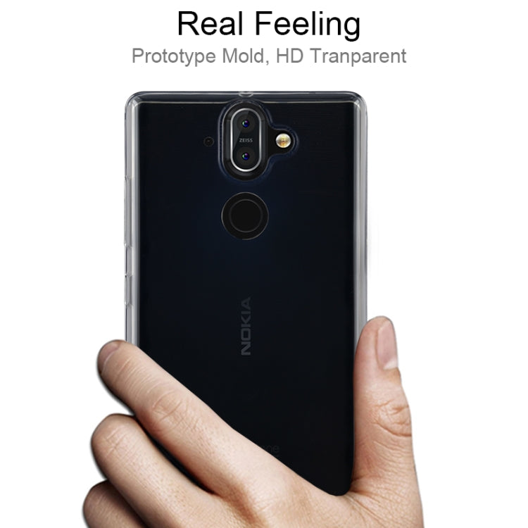 For Nokia 8 Sirocco 0.5mm Ultra-Thin Transparent TPU Protective Case