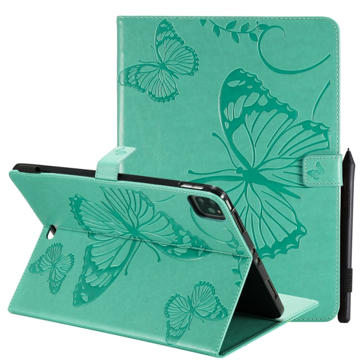 Pressed Printing Butterfly Pattern Horizontal Flip Leather Case with Holder & Card Slots & Wallet & Sleep / Wake-up Function For iPad Air 2022 / 2020 10.9 /iPad Pro 11 2020 / 2018