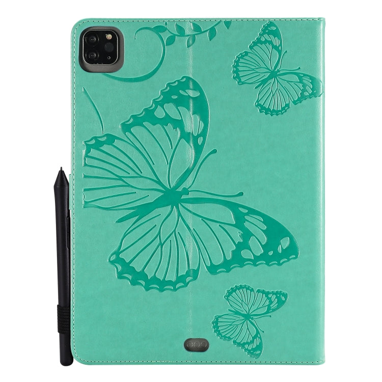 Pressed Printing Butterfly Pattern Horizontal Flip Leather Case with Holder & Card Slots & Wallet & Sleep / Wake-up Function For iPad Air 2022 / 2020 10.9 /iPad Pro 11 2020 / 2018