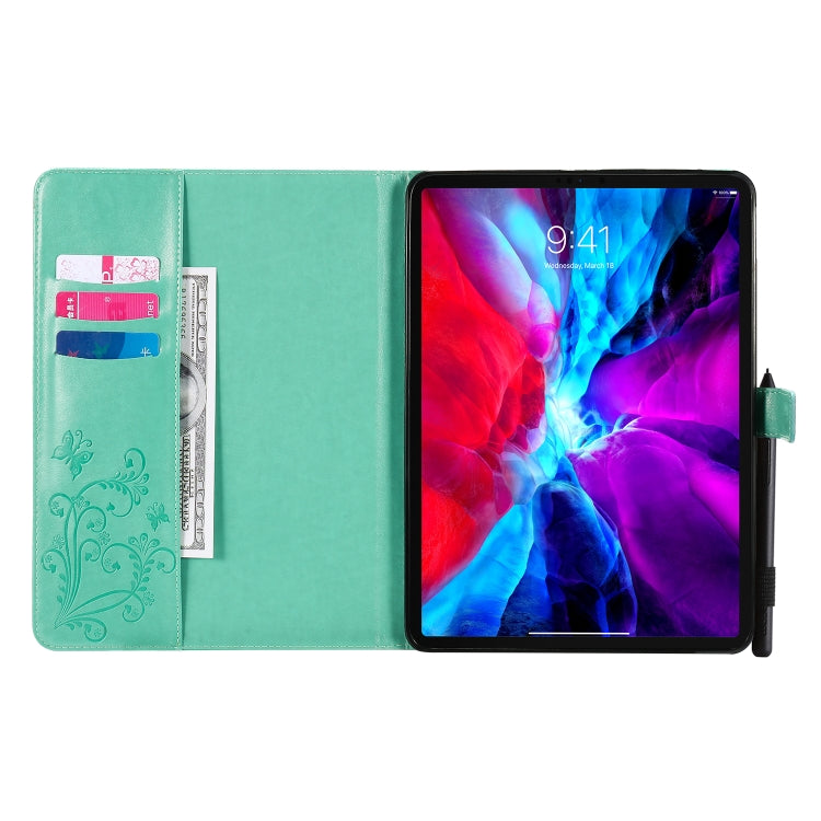 Pressed Printing Butterfly Pattern Horizontal Flip Leather Case with Holder & Card Slots & Wallet & Sleep / Wake-up Function For iPad Air 2022 / 2020 10.9 /iPad Pro 11 2020 / 2018