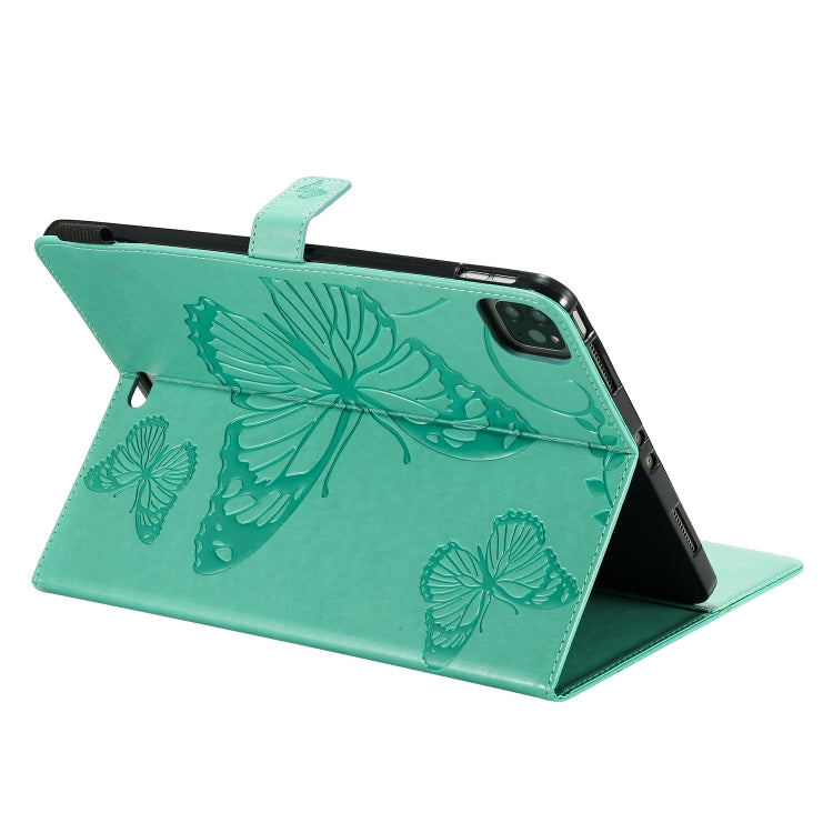 Pressed Printing Butterfly Pattern Horizontal Flip Leather Case with Holder & Card Slots & Wallet & Sleep / Wake-up Function For iPad Air 2022 / 2020 10.9 /iPad Pro 11 2020 / 2018