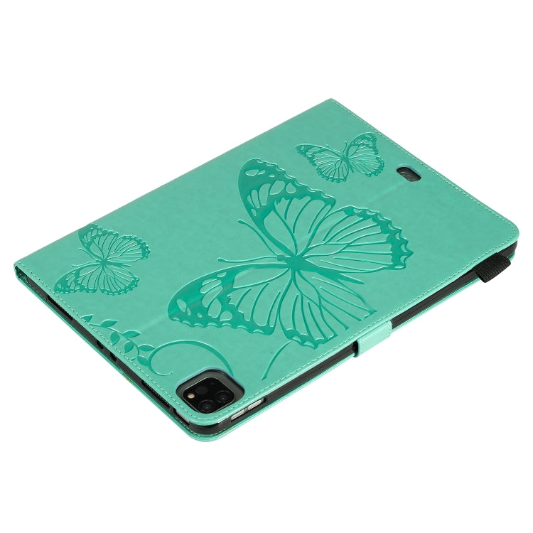 Pressed Printing Butterfly Pattern Horizontal Flip Leather Case with Holder & Card Slots & Wallet & Sleep / Wake-up Function For iPad Air 2022 / 2020 10.9 /iPad Pro 11 2020 / 2018