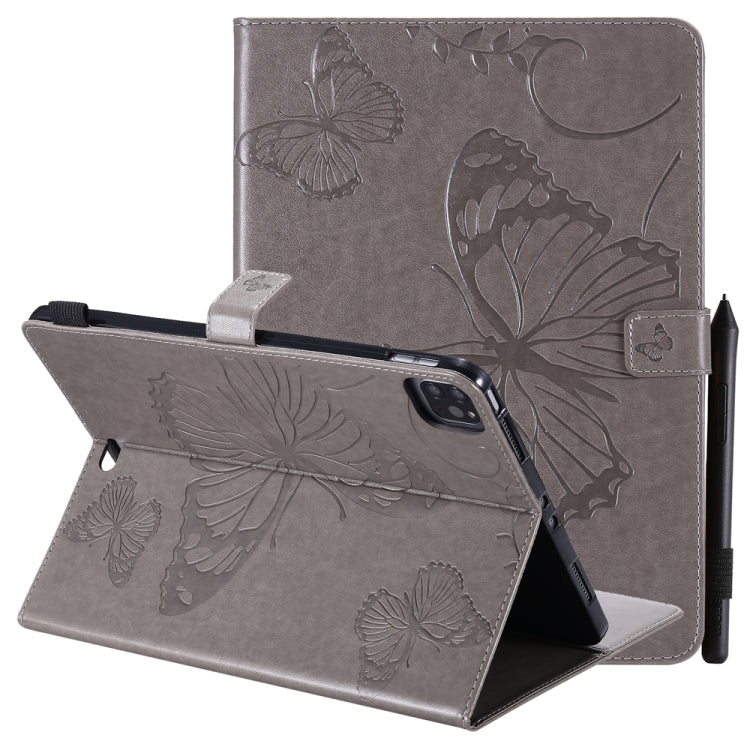 Pressed Printing Butterfly Pattern Horizontal Flip Leather Case with Holder & Card Slots & Wallet & Sleep / Wake-up Function For iPad Air 2022 / 2020 10.9 /iPad Pro 11 2020 / 2018