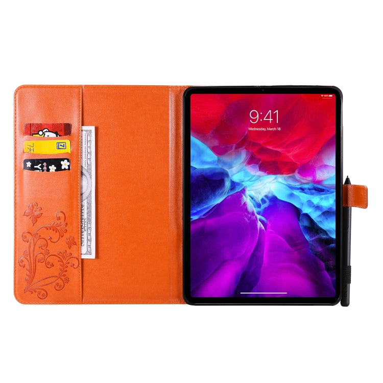 Pressed Printing Butterfly Pattern Horizontal Flip Leather Case with Holder & Card Slots & Wallet & Sleep / Wake-up Function For iPad Air 2022 / 2020 10.9 /iPad Pro 11 2020 / 2018