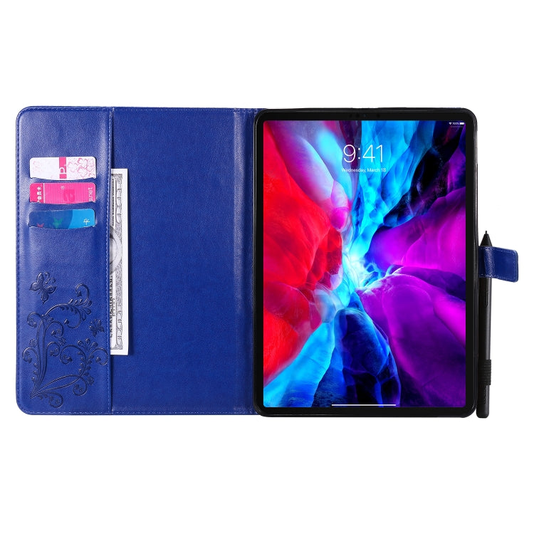 Pressed Printing Butterfly Pattern Horizontal Flip Leather Case with Holder & Card Slots & Wallet & Sleep / Wake-up Function For iPad Air 2022 / 2020 10.9 /iPad Pro 11 2020 / 2018