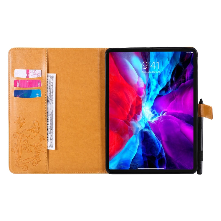 Pressed Printing Butterfly Pattern Horizontal Flip Leather Case with Holder & Card Slots & Wallet & Sleep / Wake-up Function For iPad Air 2022 / 2020 10.9 /iPad Pro 11 2020 / 2018