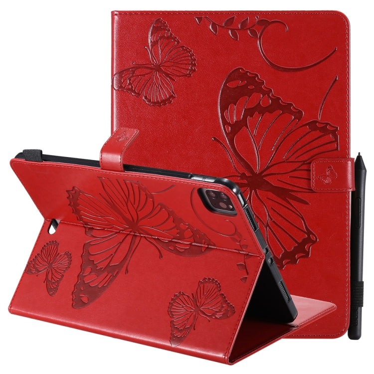 Pressed Printing Butterfly Pattern Horizontal Flip Leather Case with Holder & Card Slots & Wallet & Sleep / Wake-up Function For iPad Air 2022 / 2020 10.9 /iPad Pro 11 2020 / 2018