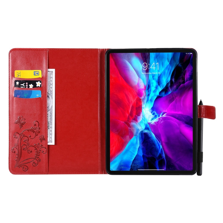 Pressed Printing Butterfly Pattern Horizontal Flip Leather Case with Holder & Card Slots & Wallet & Sleep / Wake-up Function For iPad Air 2022 / 2020 10.9 /iPad Pro 11 2020 / 2018