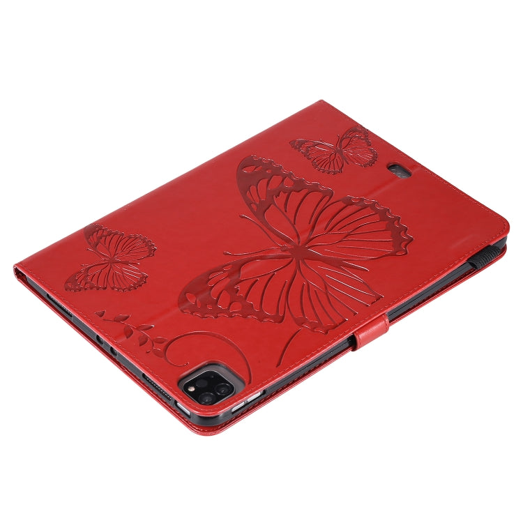 Pressed Printing Butterfly Pattern Horizontal Flip Leather Case with Holder & Card Slots & Wallet & Sleep / Wake-up Function For iPad Air 2022 / 2020 10.9 /iPad Pro 11 2020 / 2018