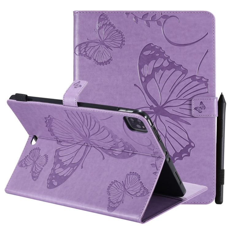Pressed Printing Butterfly Pattern Horizontal Flip Leather Case with Holder & Card Slots & Wallet & Sleep / Wake-up Function For iPad Air 2022 / 2020 10.9 /iPad Pro 11 2020 / 2018