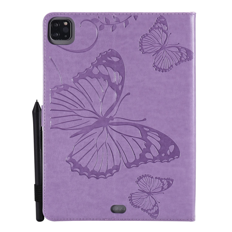 Pressed Printing Butterfly Pattern Horizontal Flip Leather Case with Holder & Card Slots & Wallet & Sleep / Wake-up Function For iPad Air 2022 / 2020 10.9 /iPad Pro 11 2020 / 2018