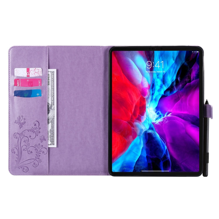 Pressed Printing Butterfly Pattern Horizontal Flip Leather Case with Holder & Card Slots & Wallet & Sleep / Wake-up Function For iPad Air 2022 / 2020 10.9 /iPad Pro 11 2020 / 2018