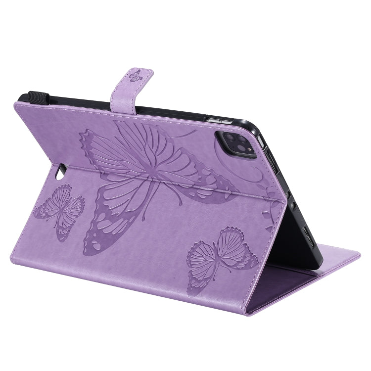 Pressed Printing Butterfly Pattern Horizontal Flip Leather Case with Holder & Card Slots & Wallet & Sleep / Wake-up Function For iPad Air 2022 / 2020 10.9 /iPad Pro 11 2020 / 2018