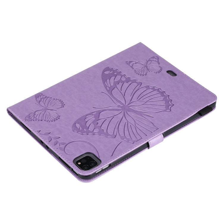 Pressed Printing Butterfly Pattern Horizontal Flip Leather Case with Holder & Card Slots & Wallet & Sleep / Wake-up Function For iPad Air 2022 / 2020 10.9 /iPad Pro 11 2020 / 2018