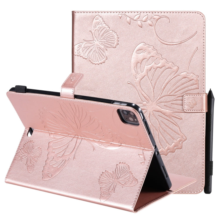 Pressed Printing Butterfly Pattern Horizontal Flip Leather Case with Holder & Card Slots & Wallet & Sleep / Wake-up Function For iPad Air 2022 / 2020 10.9 /iPad Pro 11 2020 / 2018