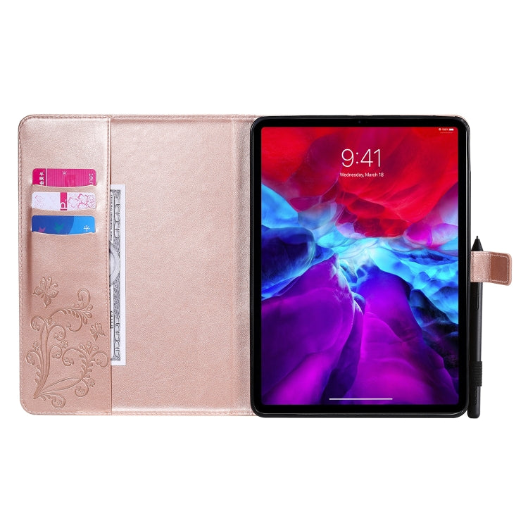 Pressed Printing Butterfly Pattern Horizontal Flip Leather Case with Holder & Card Slots & Wallet & Sleep / Wake-up Function For iPad Air 2022 / 2020 10.9 /iPad Pro 11 2020 / 2018