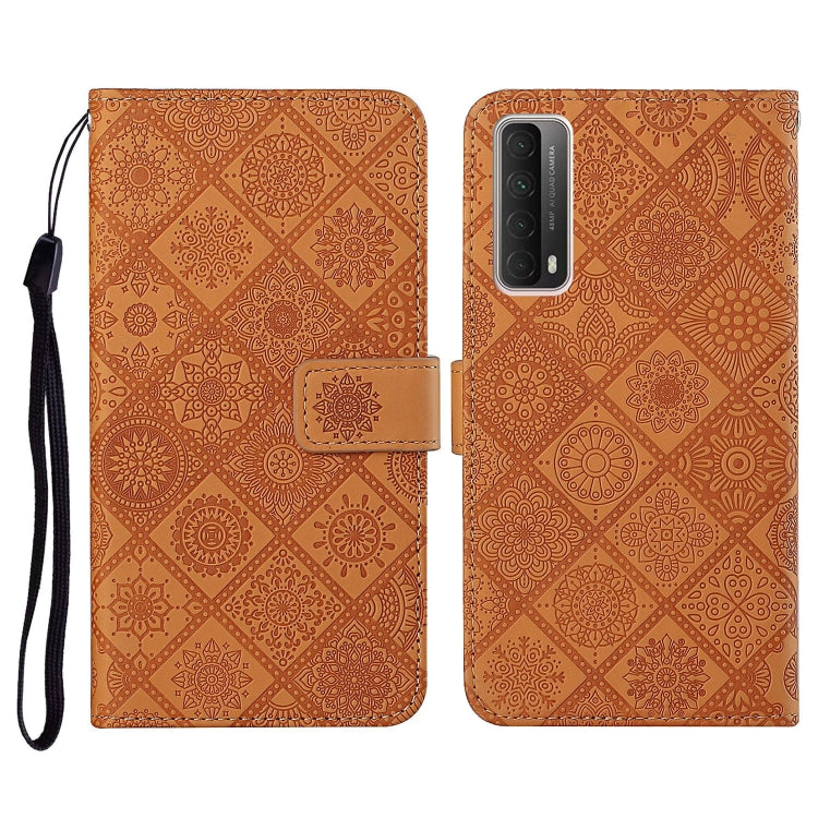 For Huawei P smart 2021 Ethnic Style Embossed Pattern Horizontal Flip Leather Case with Holder & Card Slots & Wallet & Lanyard