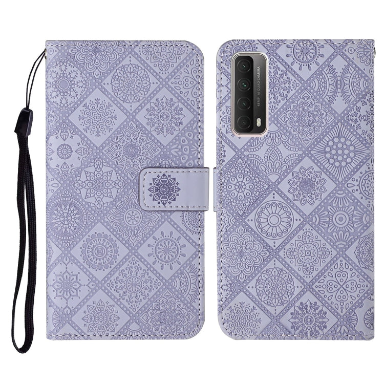 For Huawei P smart 2021 Ethnic Style Embossed Pattern Horizontal Flip Leather Case with Holder & Card Slots & Wallet & Lanyard