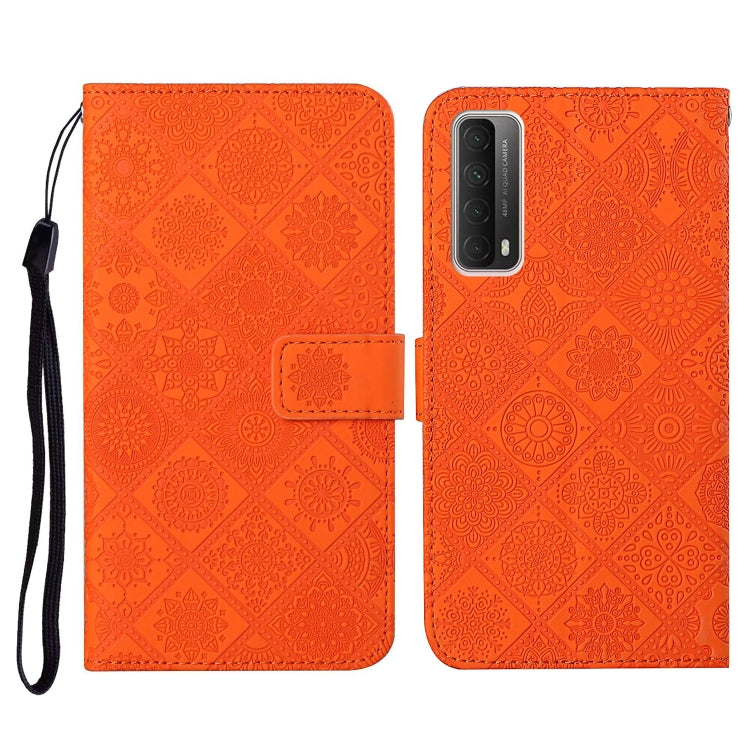 For Huawei P smart 2021 Ethnic Style Embossed Pattern Horizontal Flip Leather Case with Holder & Card Slots & Wallet & Lanyard