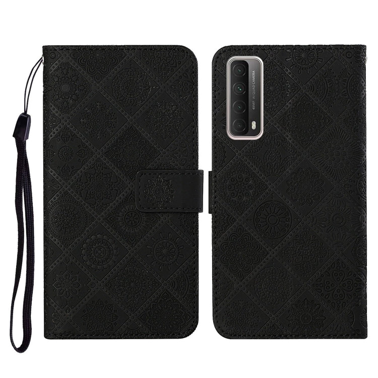 For Huawei P smart 2021 Ethnic Style Embossed Pattern Horizontal Flip Leather Case with Holder & Card Slots & Wallet & Lanyard