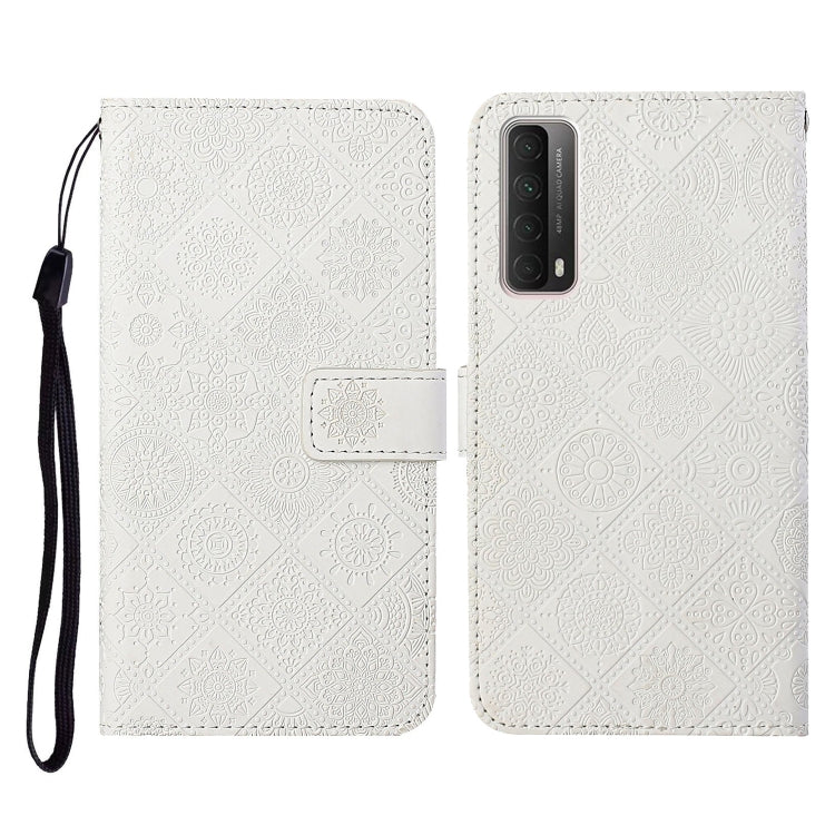 For Huawei P smart 2021 Ethnic Style Embossed Pattern Horizontal Flip Leather Case with Holder & Card Slots & Wallet & Lanyard