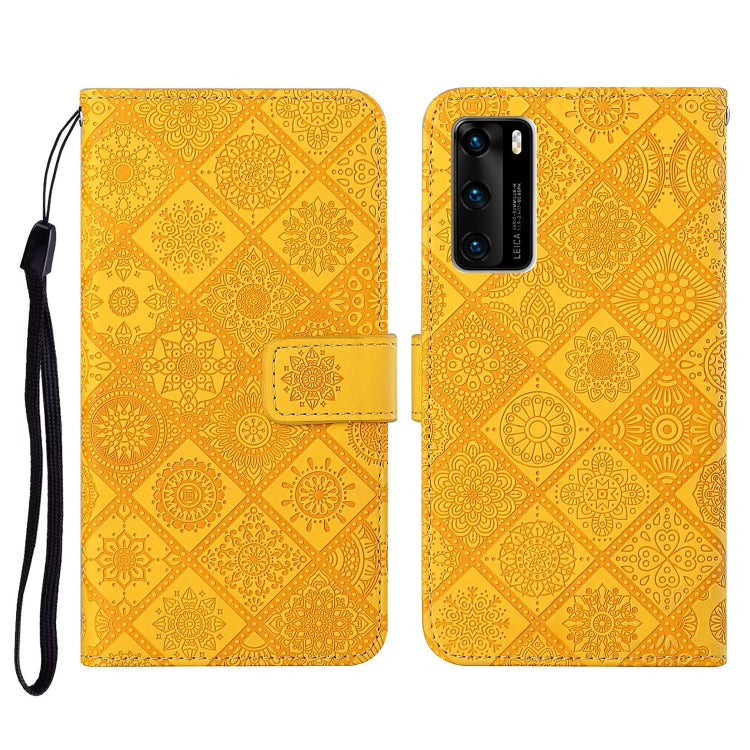 For Huawei P40 Ethnic Style Embossed Pattern Horizontal Flip Leather Case with Holder & Card Slots & Wallet & Lanyard