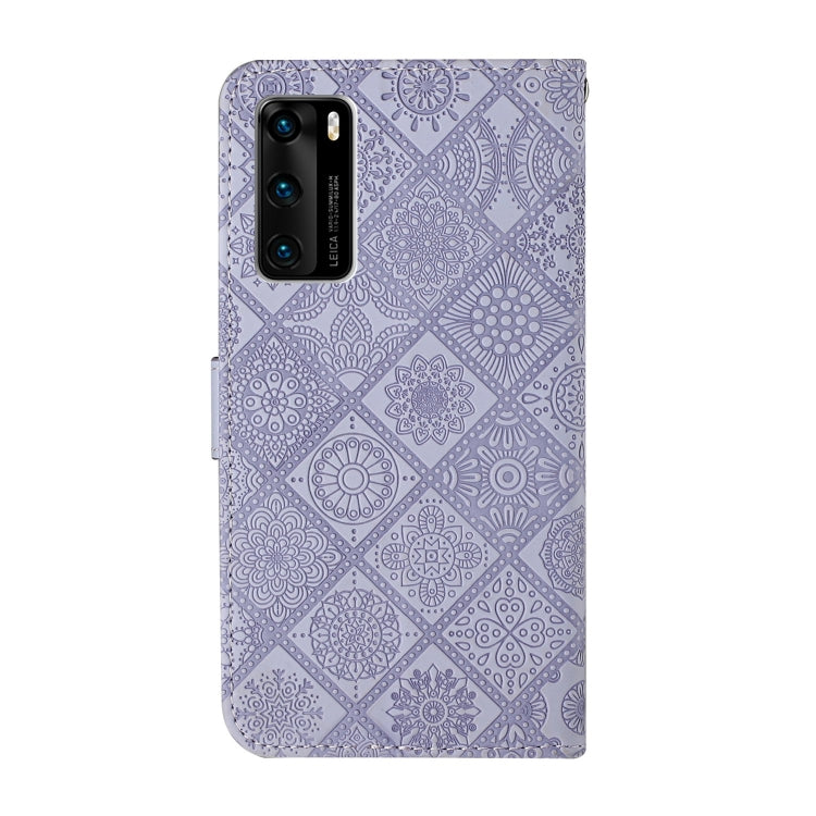 For Huawei P40 Ethnic Style Embossed Pattern Horizontal Flip Leather Case with Holder & Card Slots & Wallet & Lanyard