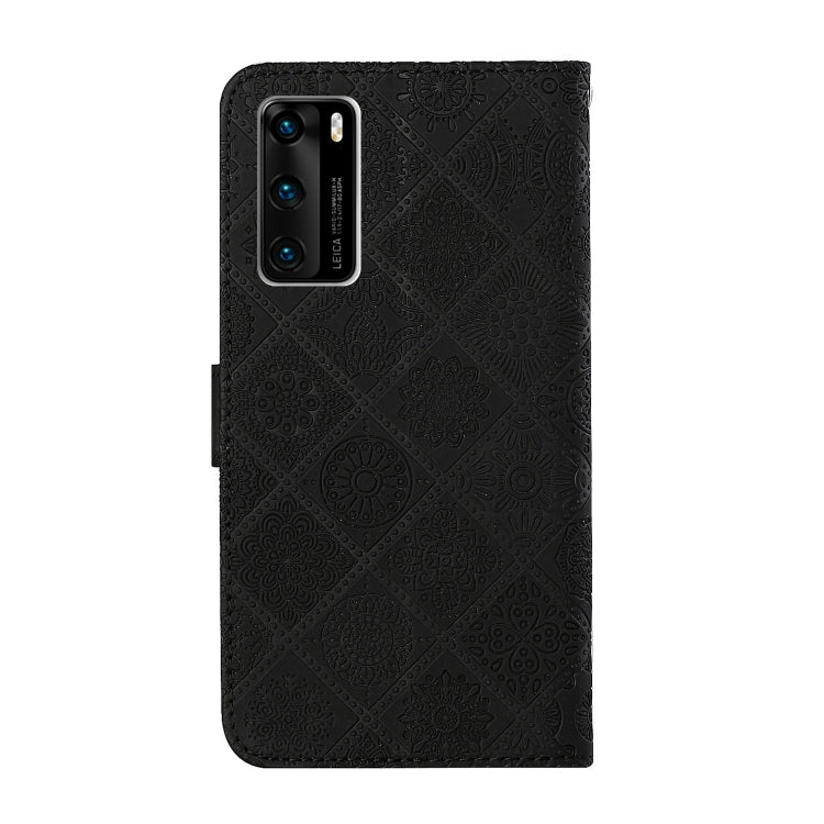 For Huawei P40 Ethnic Style Embossed Pattern Horizontal Flip Leather Case with Holder & Card Slots & Wallet & Lanyard