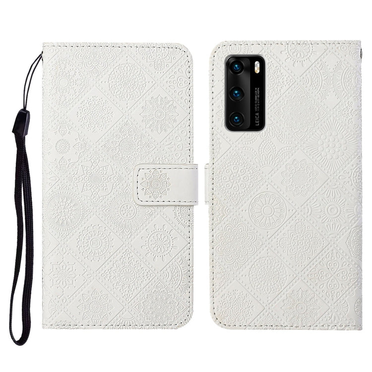 For Huawei P40 Ethnic Style Embossed Pattern Horizontal Flip Leather Case with Holder & Card Slots & Wallet & Lanyard