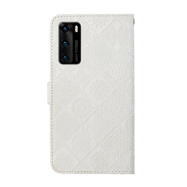 For Huawei P40 Ethnic Style Embossed Pattern Horizontal Flip Leather Case with Holder & Card Slots & Wallet & Lanyard