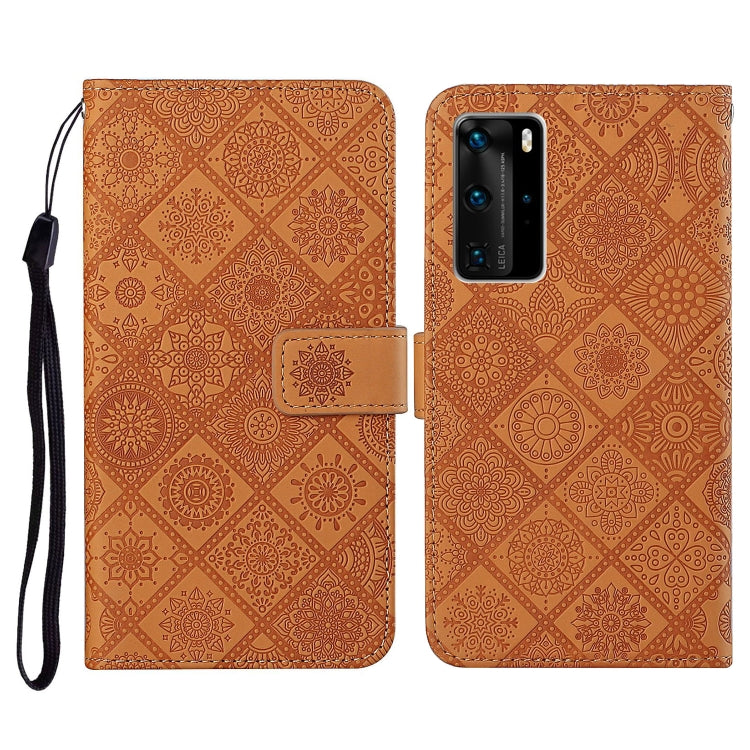 For Huawei P40 Pro Ethnic Style Embossed Pattern Horizontal Flip Leather Case with Holder & Card Slots & Wallet & Lanyard