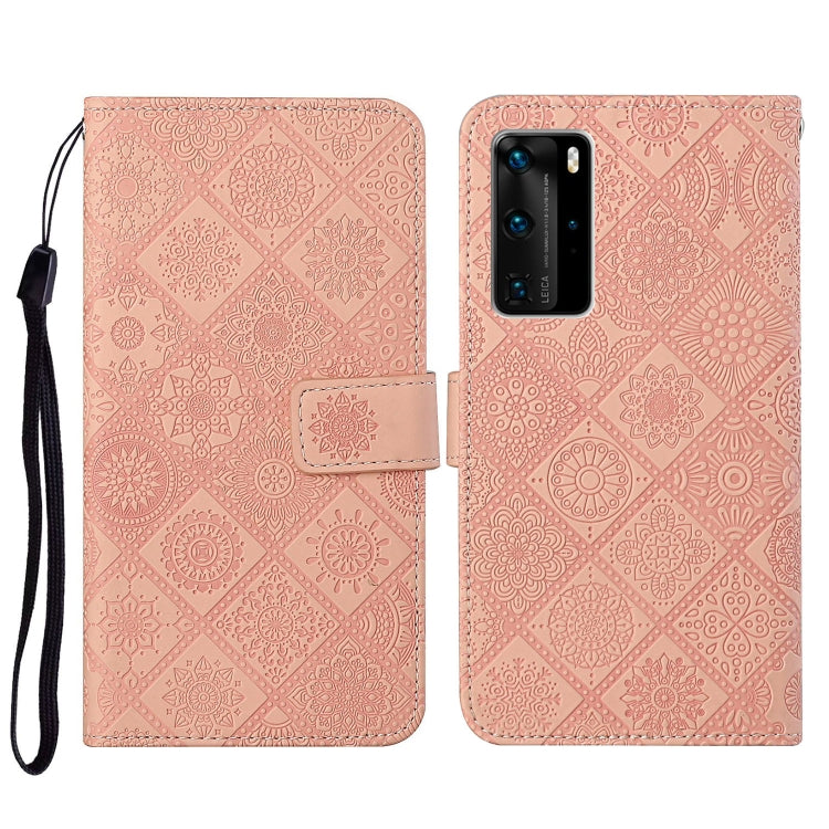 For Huawei P40 Pro Ethnic Style Embossed Pattern Horizontal Flip Leather Case with Holder & Card Slots & Wallet & Lanyard