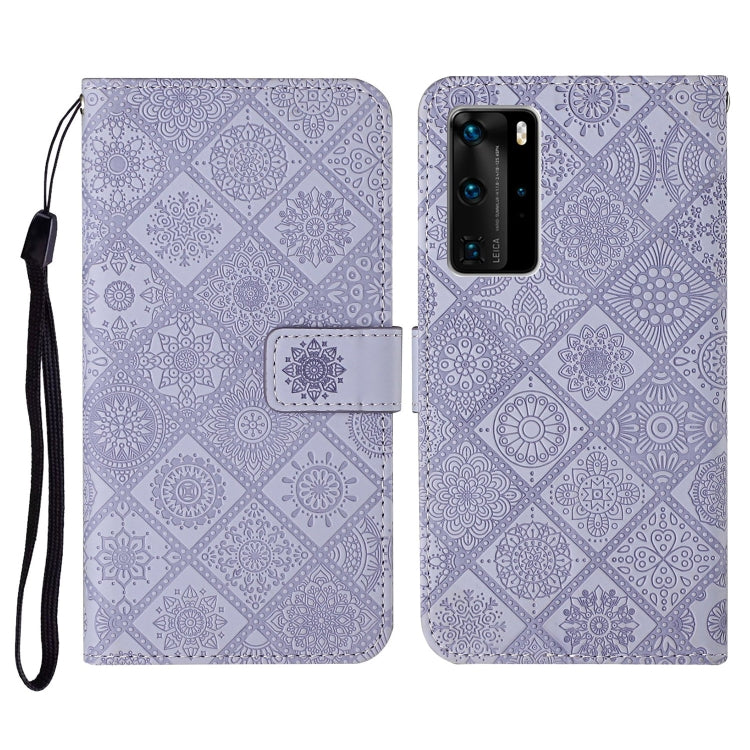 For Huawei P40 Pro Ethnic Style Embossed Pattern Horizontal Flip Leather Case with Holder & Card Slots & Wallet & Lanyard