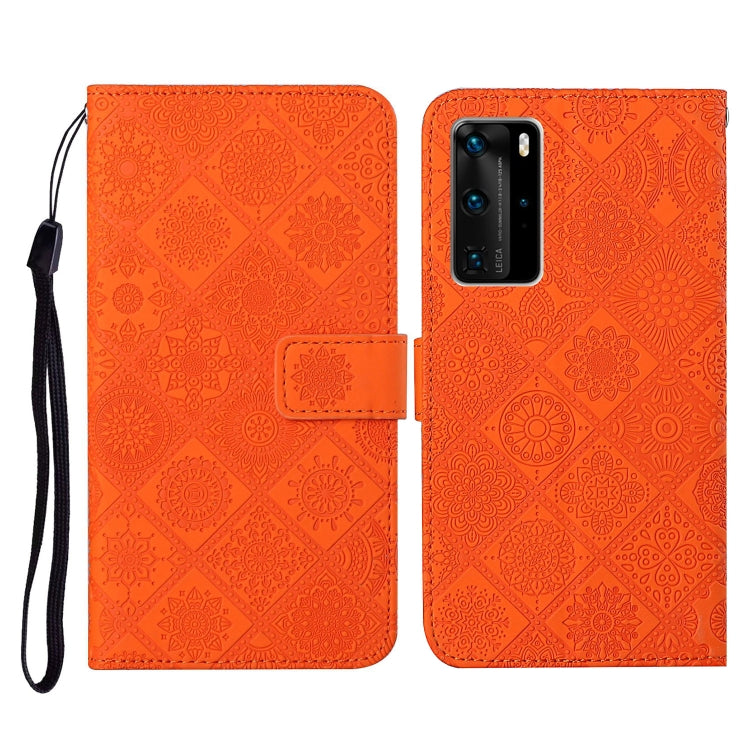 For Huawei P40 Pro Ethnic Style Embossed Pattern Horizontal Flip Leather Case with Holder & Card Slots & Wallet & Lanyard
