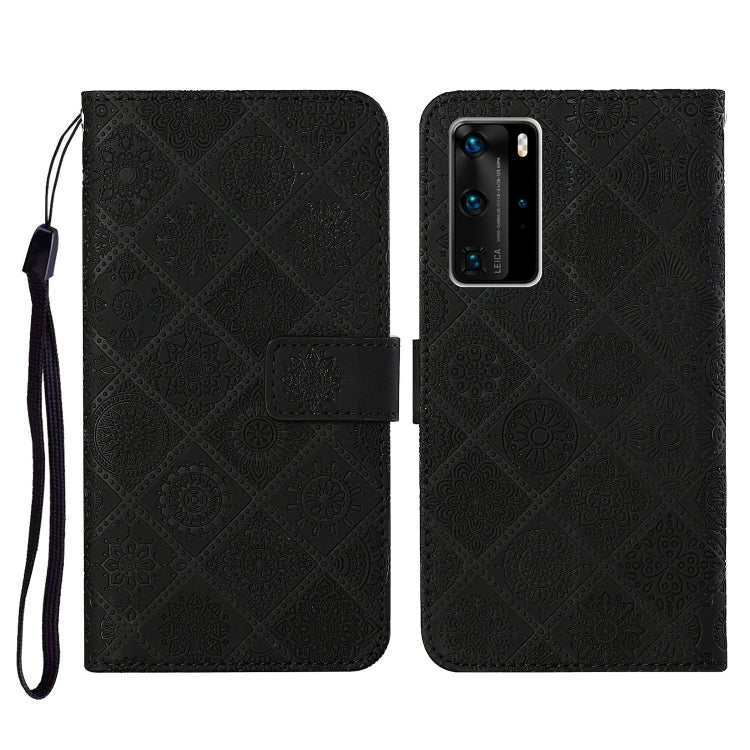 For Huawei P40 Pro Ethnic Style Embossed Pattern Horizontal Flip Leather Case with Holder & Card Slots & Wallet & Lanyard