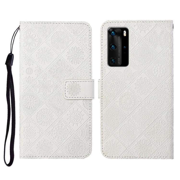 For Huawei P40 Pro Ethnic Style Embossed Pattern Horizontal Flip Leather Case with Holder & Card Slots & Wallet & Lanyard