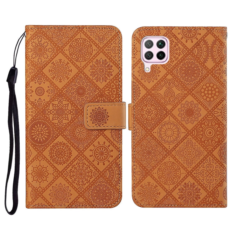 For Huawei P40 lite / nova 6 SE Ethnic Style Embossed Pattern Horizontal Flip Leather Case with Holder & Card Slots & Wallet & Lanyard