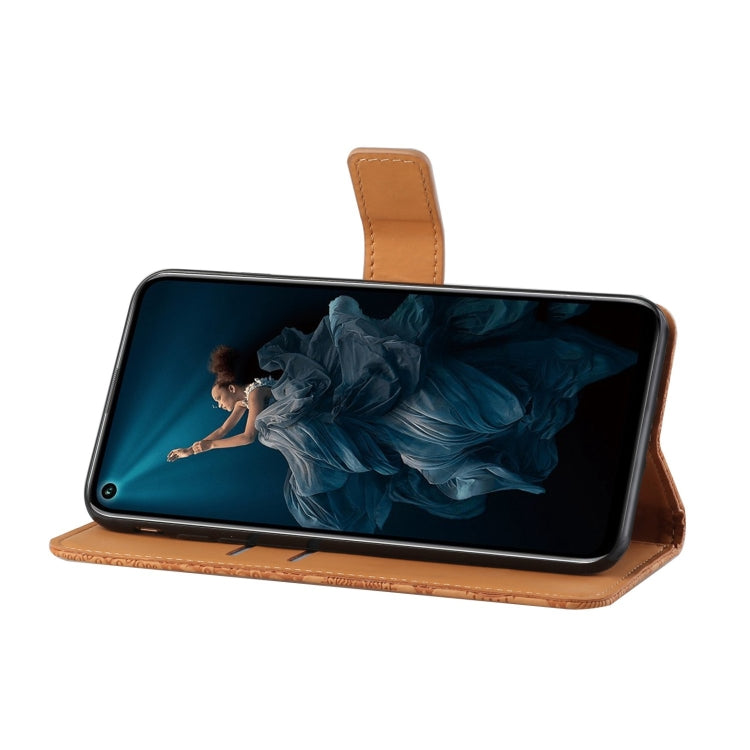 Huawei P40 lite E / Y7p Ethnic Style Embossed Pattern Horizontal Flip Leather Case with Holder & Card Slots & Wallet & Lanyard