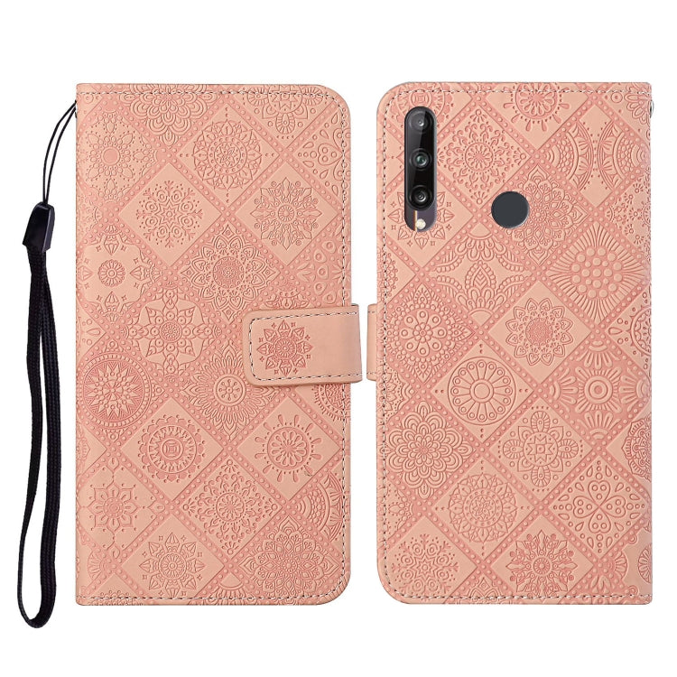 Huawei P40 lite E / Y7p Ethnic Style Embossed Pattern Horizontal Flip Leather Case with Holder & Card Slots & Wallet & Lanyard