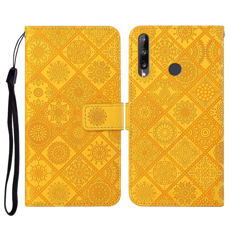 Huawei P40 lite E / Y7p Ethnic Style Embossed Pattern Horizontal Flip Leather Case with Holder & Card Slots & Wallet & Lanyard