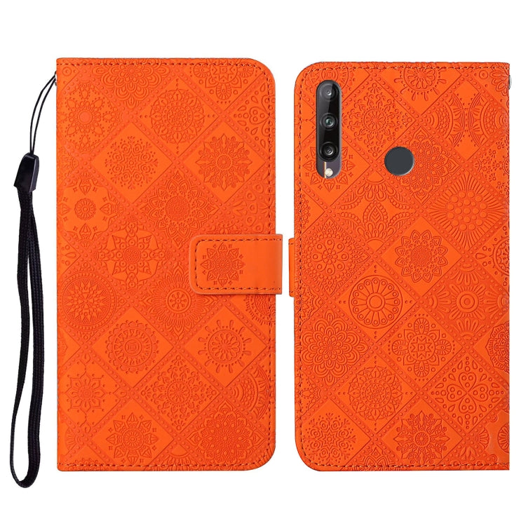 Huawei P40 lite E / Y7p Ethnic Style Embossed Pattern Horizontal Flip Leather Case with Holder & Card Slots & Wallet & Lanyard