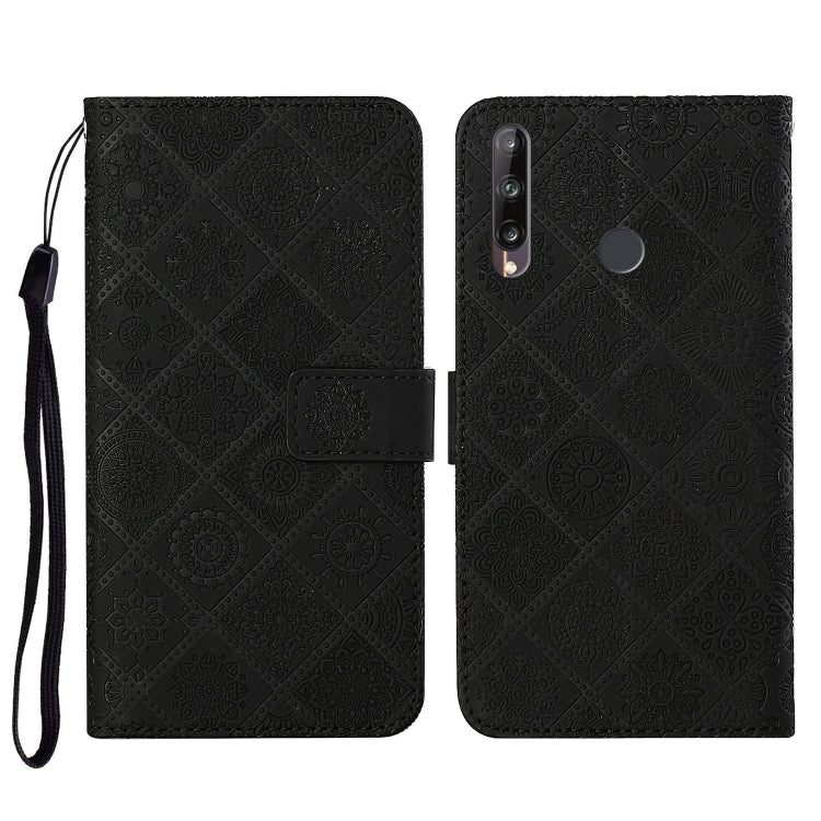 Huawei P40 lite E / Y7p Ethnic Style Embossed Pattern Horizontal Flip Leather Case with Holder & Card Slots & Wallet & Lanyard