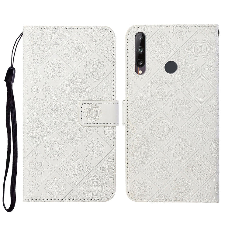 Huawei P40 lite E / Y7p Ethnic Style Embossed Pattern Horizontal Flip Leather Case with Holder & Card Slots & Wallet & Lanyard
