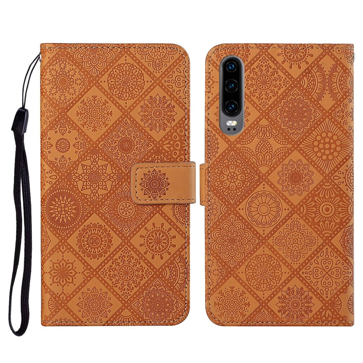 For Huawei P30 Ethnic Style Embossed Pattern Horizontal Flip Leather Case with Holder & Card Slots & Wallet & Lanyard